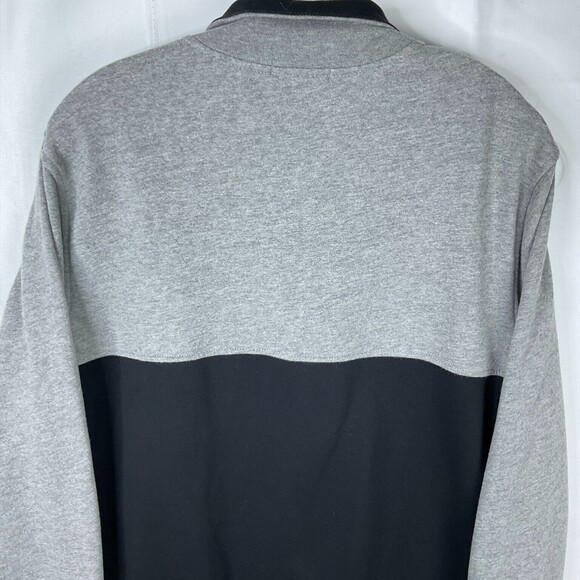 Nautica Men's 1/4 Zip Medium Long Sleeve Pullover Sweater Color Block Black/Gray - Picture 9 of 9
